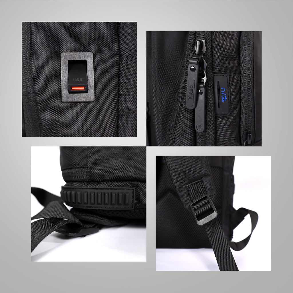 REO Black Minimalist Backpack