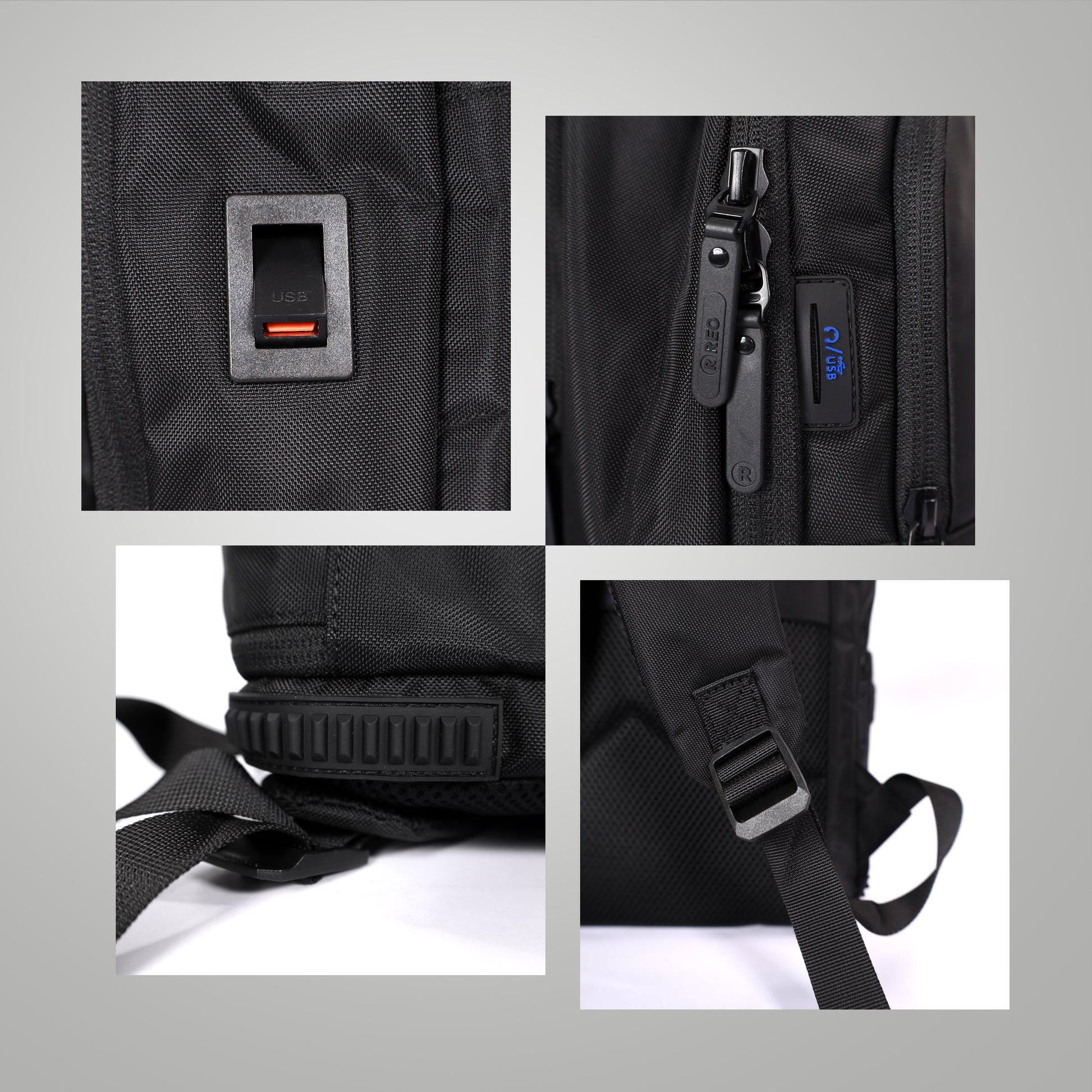 REO Black Minimalist Backpack
