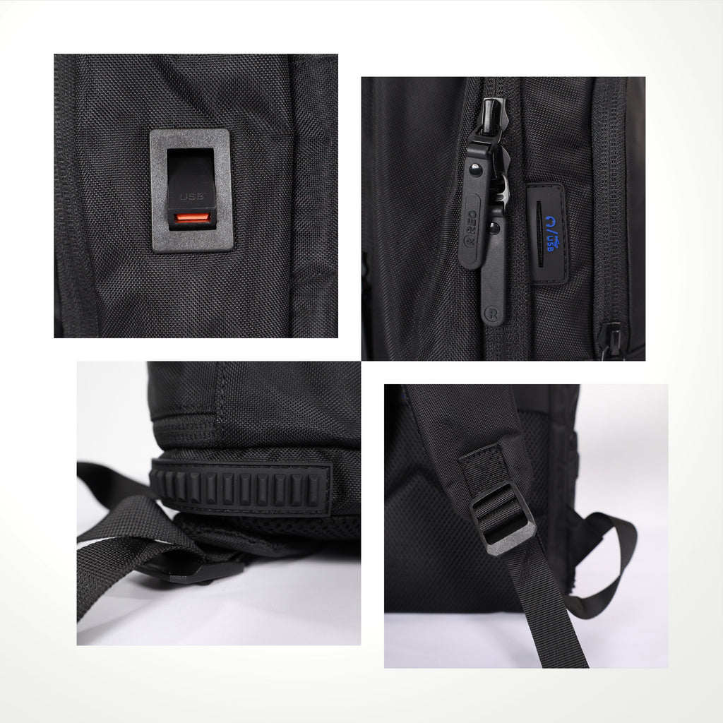 REO Black Minimalist Backpack