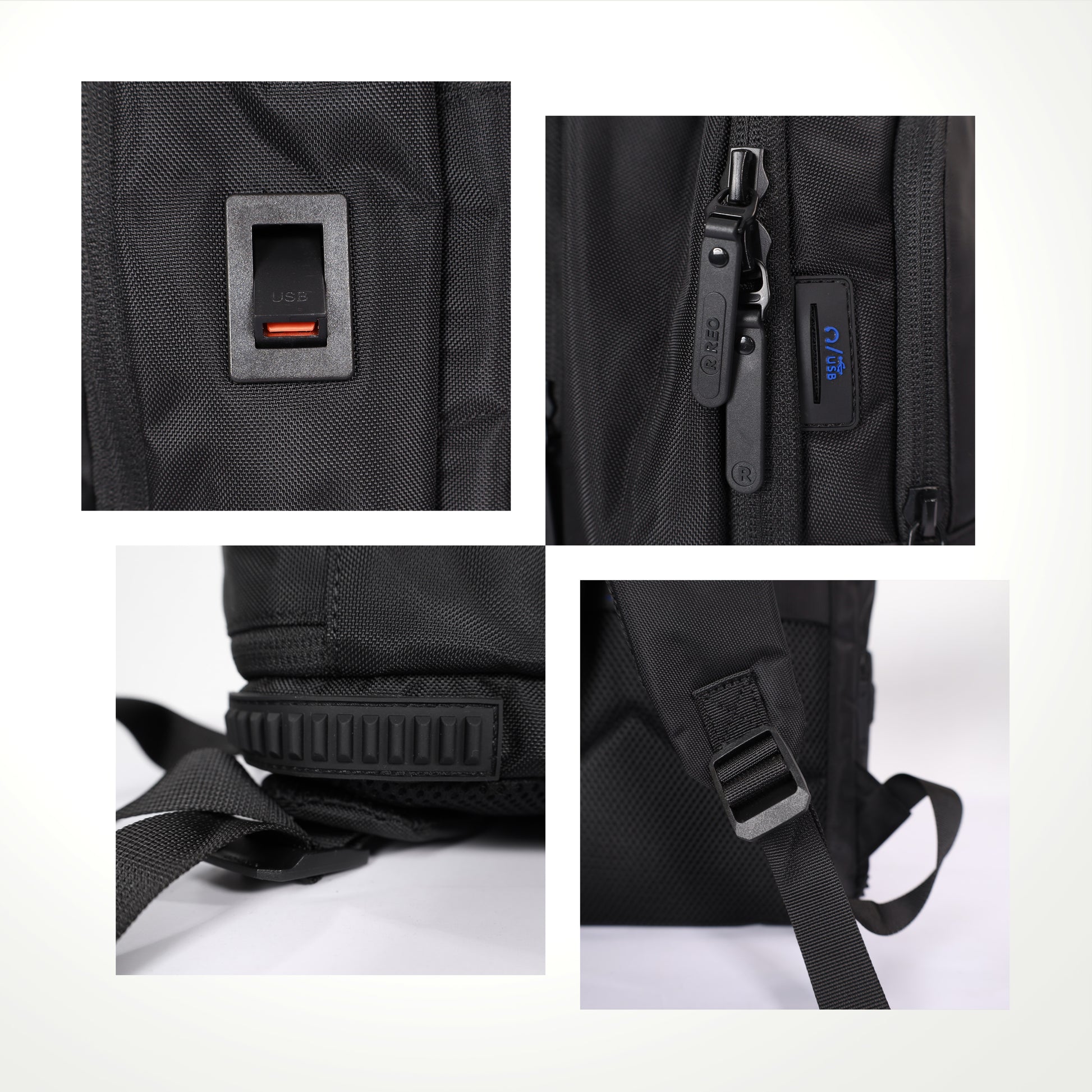 REO Black Minimalist Backpack